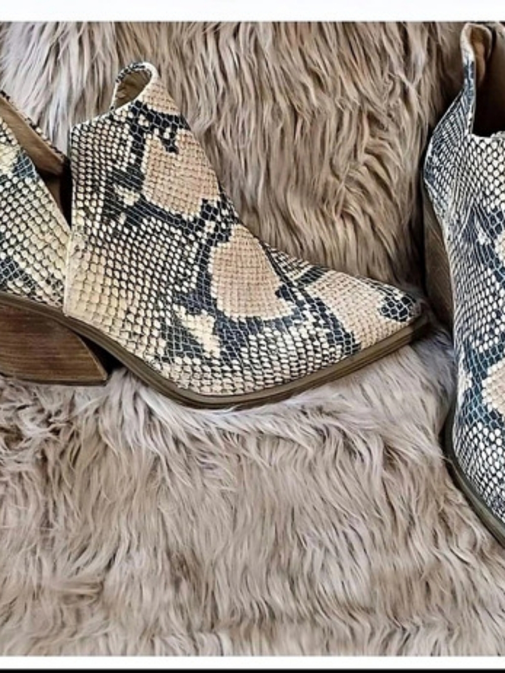 Snake Print Western Ankle Boots Like New